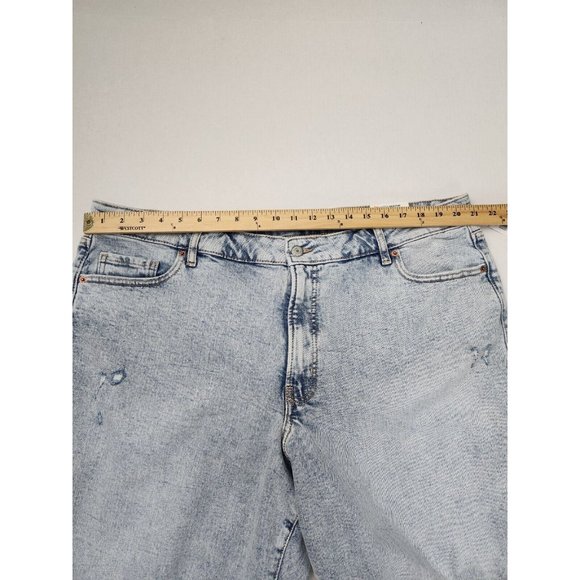 Old Navy O.G. Straight Ripped Ankle Jeans Size 22 NWT Raw Hem Light Wash - Picture 7 of 8